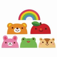 Zestaw zwierzaki-jabłko i tęcza do oddzielania pożywienia w lunchboxie - 12 sztuk