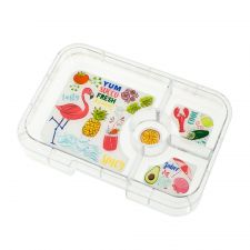 Wymienna wkładka z 4 przegródkami do Yumbox Tapas - Flamingo